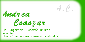 andrea csaszar business card
